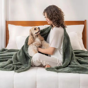 Couverture en gros personnalisable avec logo, 100% coton, tricotée, motif uni, quatre saisons, design pliable, usage domestique, hôtel, professionnel - Product Image 3