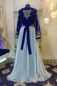 Caftan อาหรับงานแต่งงานสีฟ้าและสีขาว - Product Image 4