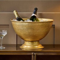 Personnalisé Laiton Acier Inoxydable 5 L Vin Rouge Champagne Refroidisseur noir 8l ferme étain luxe noir or métal argent seau à glace