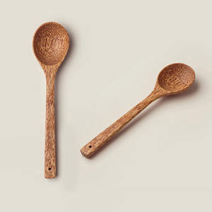 ทัพพีตักซุปทำมือทัพพีไม้มะพร้าวทัพพีไม้ธรรมชาติสำหรับรับประทานซุปและสตูว์ - Product Image 4