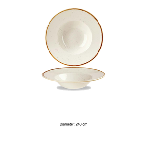Assiette blanche en céramique Churchhill pour pâtes, motif moucheté Stonecast Swhsvwbm 24 cm, fournitures hôtelières et traiteur, vaisselle en gros - Product Image 3