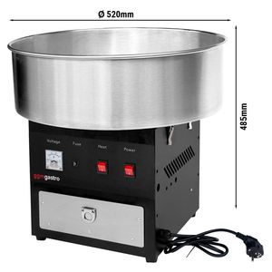 Commercial <b>Candy</b> Floss <b>Machine</b> - 520mm - 1.08kW - Black - with Sneeze Guard - Product Image 2