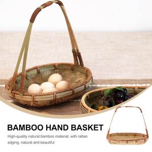 NEW <b>PRODUCT</b>! Tienphong Wholesale 2025 Woven <b>Storage</b> Basket Countertop Fruit Rectangular Bamboo Tray with Handle for Kitchen - Product Image 2
