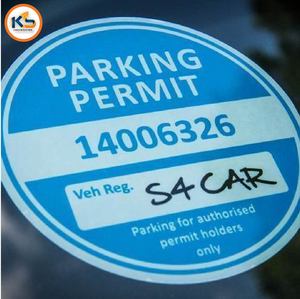 Pegatinas de estacionamiento de vehículos de PVC grabables personalizadas | Calcomanías adhesivas delanteras impermeables para aplicaciones de parabrisas interior y marca OEM - Product Image 4