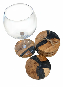 Posavasos de Resina de Madera Natural, Duraderos, con Acabado Epoxi Transparente, Posavasos Clásicos para Bebidas, para Hogares Modernos - Product Image 2