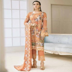 Colección Ramsha, conjunto de vestido de gasa de 3 piezas de lujo para adultos, Salwar Kameez con patrón de Chevron, fiesta, boda, Festival, ropa - Product Image 5