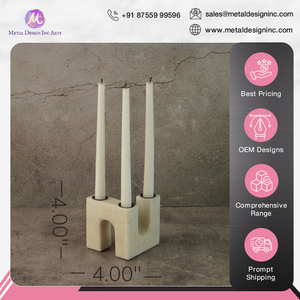 ทันสมัยเชิงเทียนหินอ่อนแข็งสีขาวทนทานคุณภาพสูงทันสมัยสำหรับตกแต่งบ้านผลิตในอินเดีย - Product Image 3