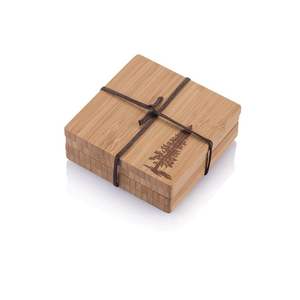 Sous-verres carrés en bois écologiques DEIVEN, fabrication en usine, avec design personnalisable, style moderne pour la maison ou le bureau - Product Image 3