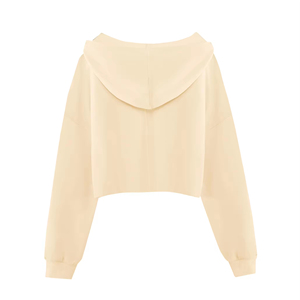 Sudadera Corta de Invierno con Capucha para Mujer, Color Personalizado, Logotipo Frontal, Ecológica, de Secado Rápido, Poliéster/Algodón, Ropa Urbana, Servicio OEM, Pakistán - Product Image 4