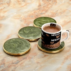 Ensemble de sous-verres décoratifs classiques écologiques en résine antidérapante de haute qualité, marque AMGE, cadeau, décoration de la maison, tasses à café et à thé - Product Image 2