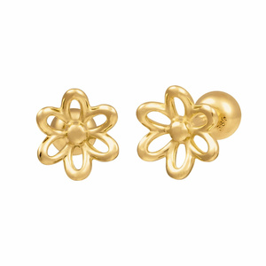 Orecchini Piercing da donna in oro 14k Fine linea Trendy 6 fiori Piercing gioielli di base ogni giorno da K-Jewelry - Product Image 1