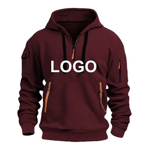 Sweat à capuche d'hiver 100 % coton coupe classique pour homme, style pull basique avec poignets côtelés, respirant, personnalisation du logo disponible - Product Image 4