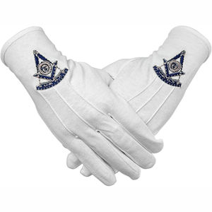 Gants de Loge maçonnique blancs, vêtements formels de cérémonie, parfaits pour les rituels, les réunions, les événements et les uniformes. - Product Image 2