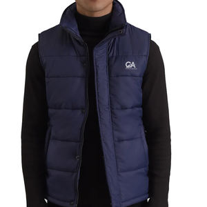 Veste bouffante sans manches à fermeture éclair de style décontracté pour hommes de haute qualité personnalisée OEM gilet d'hiver léger et chaud avec taille personnalisée - Product Image 1