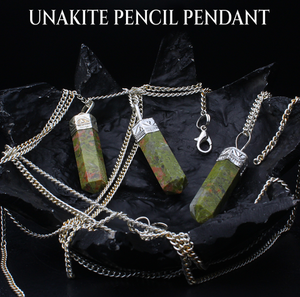 El último colgante de lápiz Unakite, colgantes de Chakra al por mayor, collar de ágata de Alif Crystal and Agate EN LA India - Product Image 6