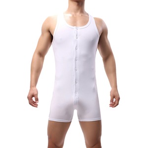 Cotton One-Piece Rompers <b>Men</b> Bodysuit Wrestling <b>Singlet</b> Sports Leotard Fitness Jumpsuits Boxer Shorts Underwear - Product Image 1