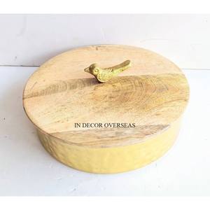 Mesa de comedor de madera de alta calidad con forma redonda de diseño estándar simple, centro de mesa, suministros de almacenamiento de cazuelas Chapati - Product Image 2