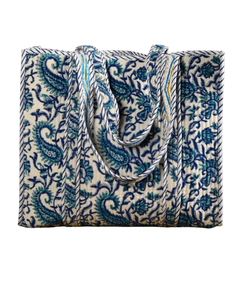 Sac fourre-tout en coton 100% matelassé de qualité supérieure ATITHI ART, fermeture à glissière, bandoulière/longues poignées - Écologique, réutilisable, personnalisable - Product Image 5