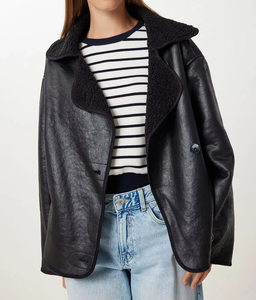 Chaquetas de Cuero Negras Cuadradas de Moda, Transpirables, de la Mejor Calidad, Cómodas, de Pakistán, Chaqueta de Cuero para Mujer - Product Image 6