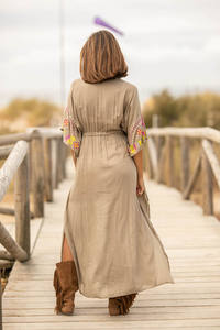 2022 New Boho Style Embroidered Work Long Cotton Kaftan Sexy <b>Beach</b> Wear Outfit for <b>Women</b> Ankle Length Kaftan <b>Beach</b> <b>Cover</b> <b>up</b> - Product Image 3