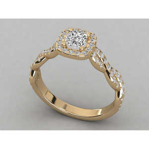 Bague pour femme en or 9 carats avec diamant solitaire cultivé en laboratoire, élégante et luxueuse - Product Image 1