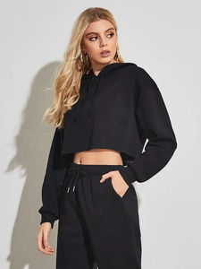 Custom Zipper Sweatshirt <b>Women's</b> Hoodies Crop <b>Top</b> <b>Zip</b> <b>up</b> Hoodie Cotton Jacket <b>Women</b> Hoodie - Product Image 6