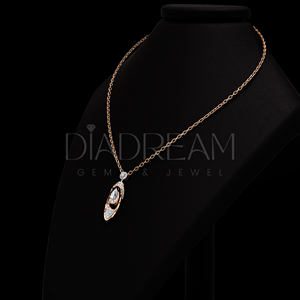 Elegante Collar de plata de ley 925 para mujer, forma de pera, moissanita, cadena de clavícula de diamante, elegante compromiso, fiesta de boda - Product Image 3