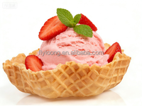 Cônes gaufrettes colorés à fond plat, coupes de crème glacée comestibles et croustillantes, disponibles en plusieurs saveurs pour les cafés, les desserteries et les friandises créatives
