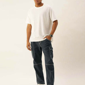 กางเกงคาร์โก้ผ้าลูกฟูกเอวสูงทรงทันสมัยสำหรับผู้ชาย ดีไซน์กระเป๋าหลายช่อง ผ้าฝ้าย สไตล์สตรีทแวร์ ชุดลำลองสำหรับกิจกรรมกลางแจ้ง ไซส์พลัส - Product Image 4