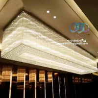 Candelabro de techo de cristal Rectangular grande, accesorio de uso de Hotel de lujo de altura ajustable para Emiratos Árabes Unidos, Arabia Saudita, Qatar, EE. UU., China