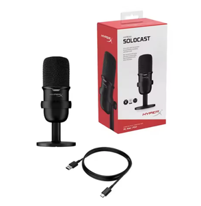 Hyper X SoloCast USB Wired <b>Gaming</b> <b>Microphone</b> Condenser Omni-Directional Polar Pattern LED Lights Noise Cancelling Surround Sound - Product Image 1