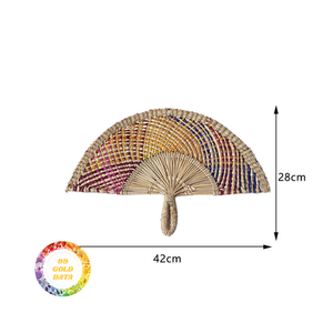 Ventilador de mano ecológico hecho de algas marinas y paja-Artesanía tradicional ligera para centros turísticos y mercados hechos a mano - Product Image 6