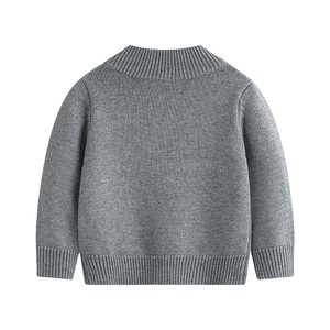 Pull d'école zippé en gros, col en V, coton et polyester, confortable, respirant, fournisseur de tricots uniformes - Product Image 3