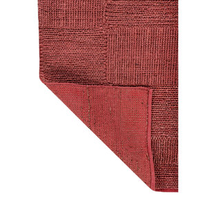 พรมทอสีแดงและสีส้มแบบเรียบจาก Nomadic Threads ทำจากปอกระเจาและป่าน สำหรับตกแต่งบ้าน รุ่น PDJT-761 - Product Image 5