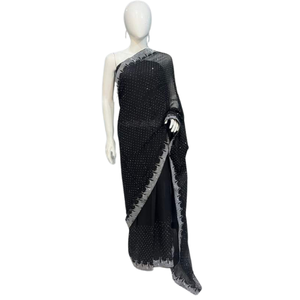 2025 vestidos de noche transpirables de Sari indio para mujer, venta al por mayor, suministro directo de fábrica de seda para ropa de fiesta de boda, Pakistán - Product Image 3