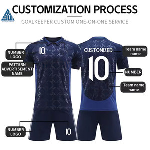 Tenues de football pour adultes, ensembles de maillots à séchage rapide avec impression par transfert thermique, logo, découpe automatisée, nom personnalisé, stock limité disponible - Product Image 2
