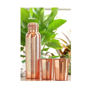 Botella de cobre hecha a mano con un elegante par de vidrio, perfecta para una vida ecológica, bienestar, bebida y REGALOS FESTIVOS - Product Image 5