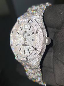 Reloj Deportivo de Acero Inoxidable Mecánico con Diamantes de Moissanita VVS de Lujo de Alta Calidad, Estilo Hip Hop para Hombre, Chapado en CVD - Product Image 3