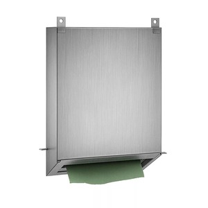 Distributeur de serviettes en papier à miroir en acier inoxydable brossé élégant | Unité d'essuie-mains Z-Fold/C-Fold pour salle de bain commerciale encastrée - Product Image 1