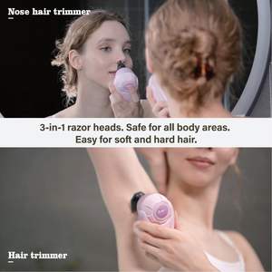 Rasoir électrique sans fil rechargeable par USB étanche IPX7 pour femmes, tondeuse bikini indolore, tête détachable, option humide/sèche IPX7 - Product Image 3