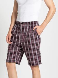 Maroon and Grey Solid High Street Eco-Friendly <b>Men's</b> <b>Shorts</b> Soft Polyester Fabric Elastic Waist Casual Summer <b>Lounge</b> - Product Image 2