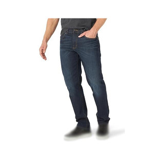 Pantalones de mezclilla rasgados ajustados para hombres europeos y americanos personalizados Pantalones ajustados casuales desgastados con parte delantera plana de cintura media - Product Image 5