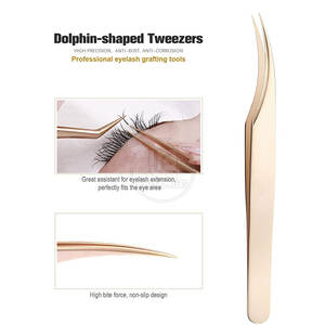 Pinces à épiler pour extensions de cils en acier inoxydable à pointe pointue de qualité supérieure, vente en gros OEM - Product Image 4