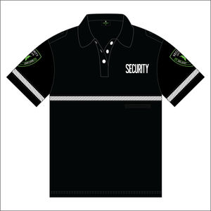 Uniformes DE SEGURIDAD personalizados Camisetas Polo reflectantes negras para guardias de seguridad Uniformes de guardia de seguridad duraderos - Product Image 2