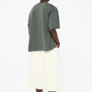 Camisetas Oversize de Algodón 100% para Hombre, Estilo Hip Hop, Transpirables, Hombro Caído, Cuello Redondo, 260 Gramos, Color Liso, Venta al por Mayor - Product Image 2