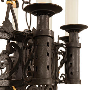 โคมไฟระย้าเหล็กดัดทองเหลือง 25 ดวง สไตล์อาร์ตเดโค ศตวรรษที่ 19 ของฝรั่งเศส สำหรับห้างสรรพสินค้า พระราชวัง  สามารถปรับแต่งได้ - Product Image 2