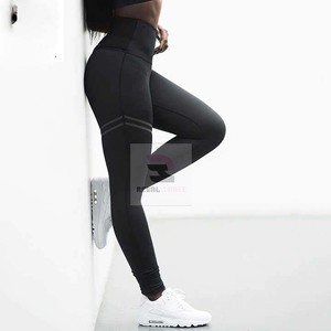 Mallas deportivas tejidas de LICRA y poliéster estirables para mujer con logotipo personalizado y colocación del logotipo en la cintura - Product Image 5