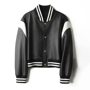 Vestes pour femmes doublure en fourrure Double face véritable mouton noir fourrure mode cuir Bomber dames Bomber grande taille tout l'hiver - Product Image 1