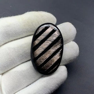 Pierre précieuse de jaspe hyperstène vert naturel de qualité AAA, 100 % naturel, cristal de guérison, cabochon, coupe, certifiée par un tiers, pierre en vrac faite à la main - Product Image 1