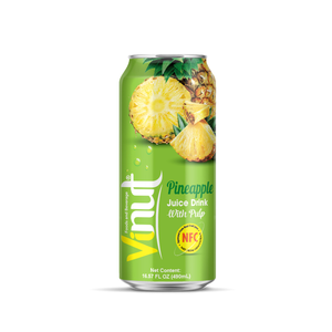 Bebida de jugo de piña con pulpa 490ml VINUT Vietnam 24 latas de cartón Etiqueta Privada - Product Image 1